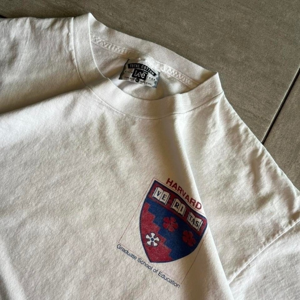 Vintage 90s pocket logo Harvard University white cotton t-shirt - Picture 3 of 8
